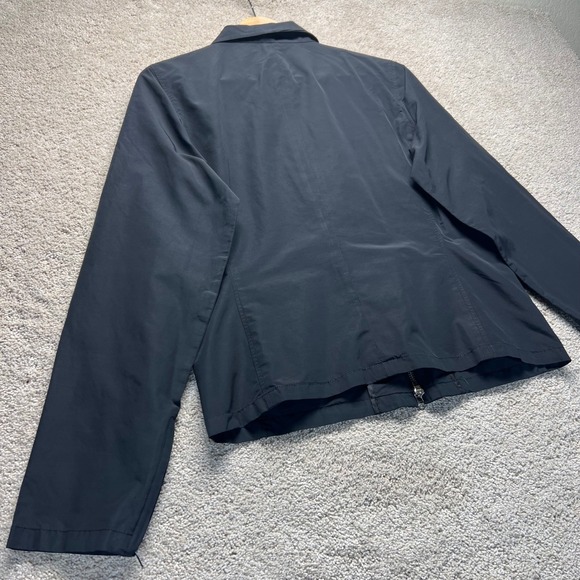 Halogen Black Zip Up Collared Lightweight Jacket Moto Career Women's Medium - Picture 11 of 11